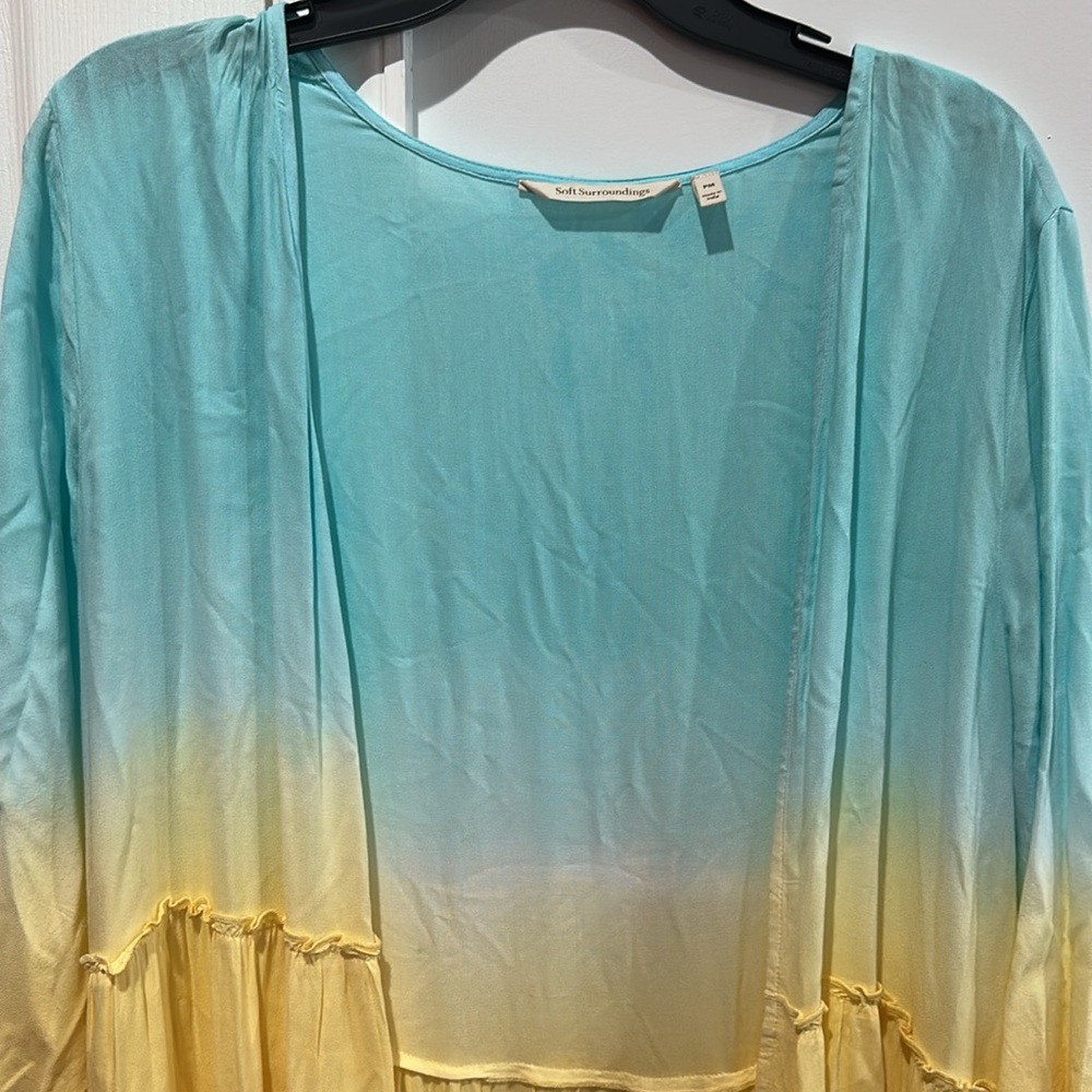 Soft Surroundings Calorosa Tie Dye Topper Duster Cover Up Cardigan Size M - Picture 5 of 14
